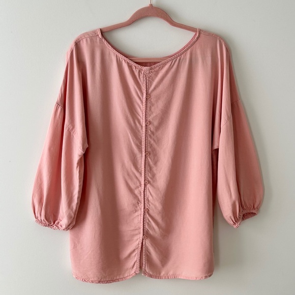 Francesca's Collections Mi Ami Pink Tencel Blouse - Picture 8 of 16
